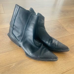 ZARA pointed faux leather booties